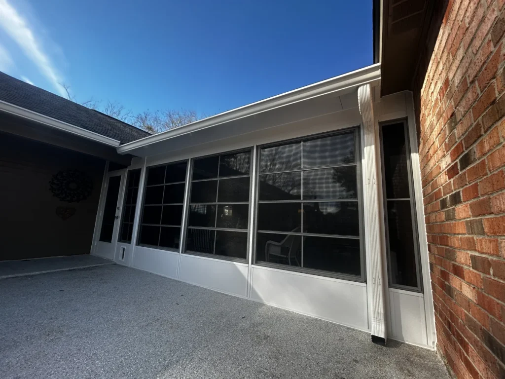 tiger town construction eze breeze room exterior tinted panels blue sky