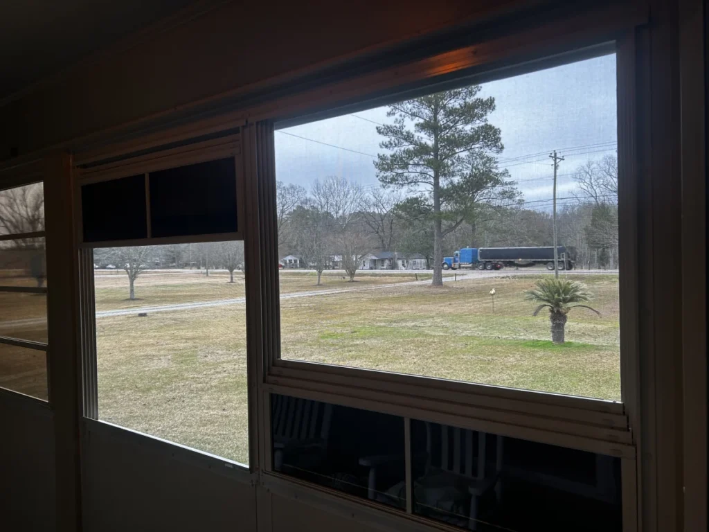 tiger town construction eze breeze room interior corner window rural view