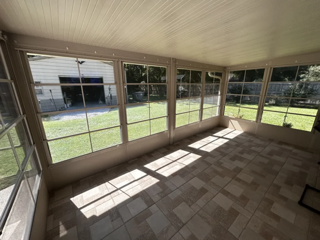 tiger town construction eze breeze room interior empty tile floor bright windows
