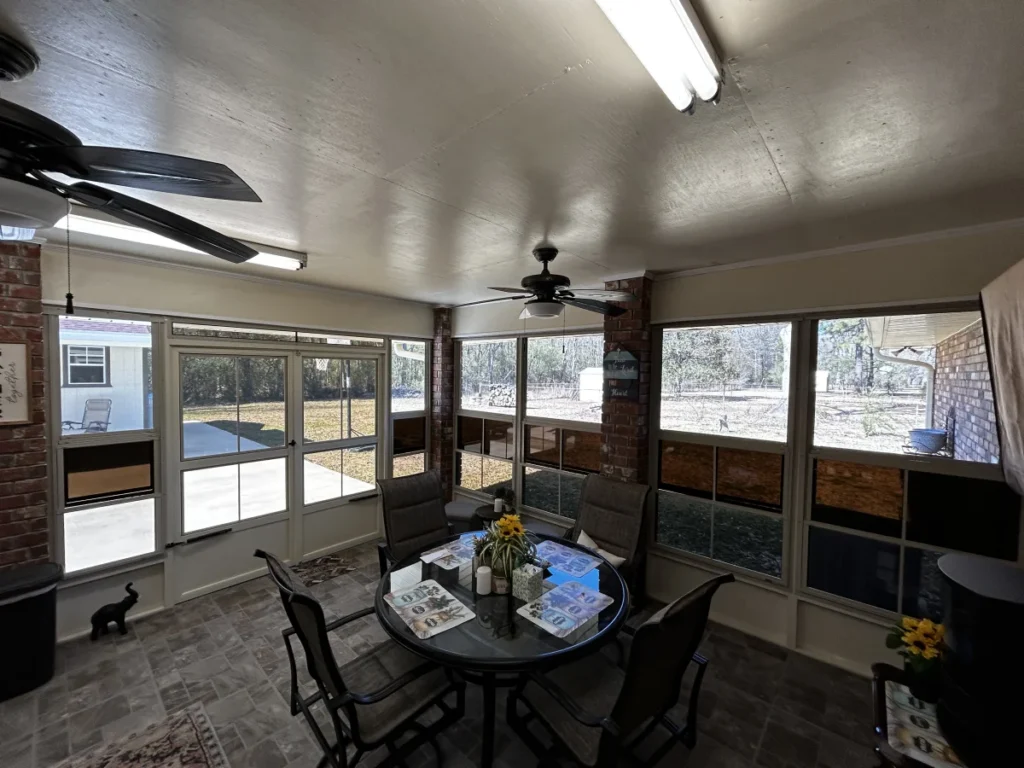 tiger town construction eze breeze room interior fluorescent light dining set shed view