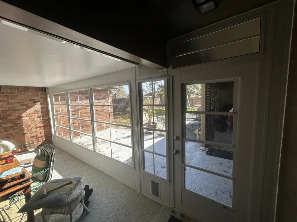 tiger town construction eze breeze room interior french door brick wall
