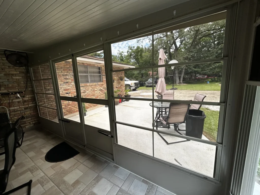 tiger town construction eze breeze room interior screen door front yard view