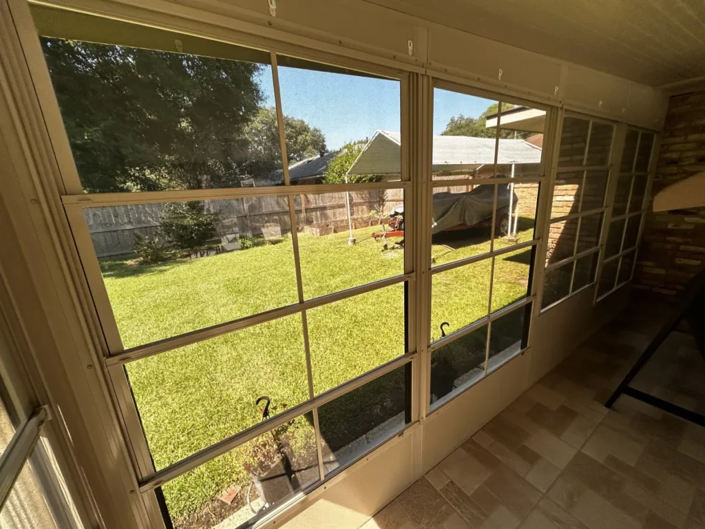 tiger town construction eze breeze room interior sunlit windows green lawn view