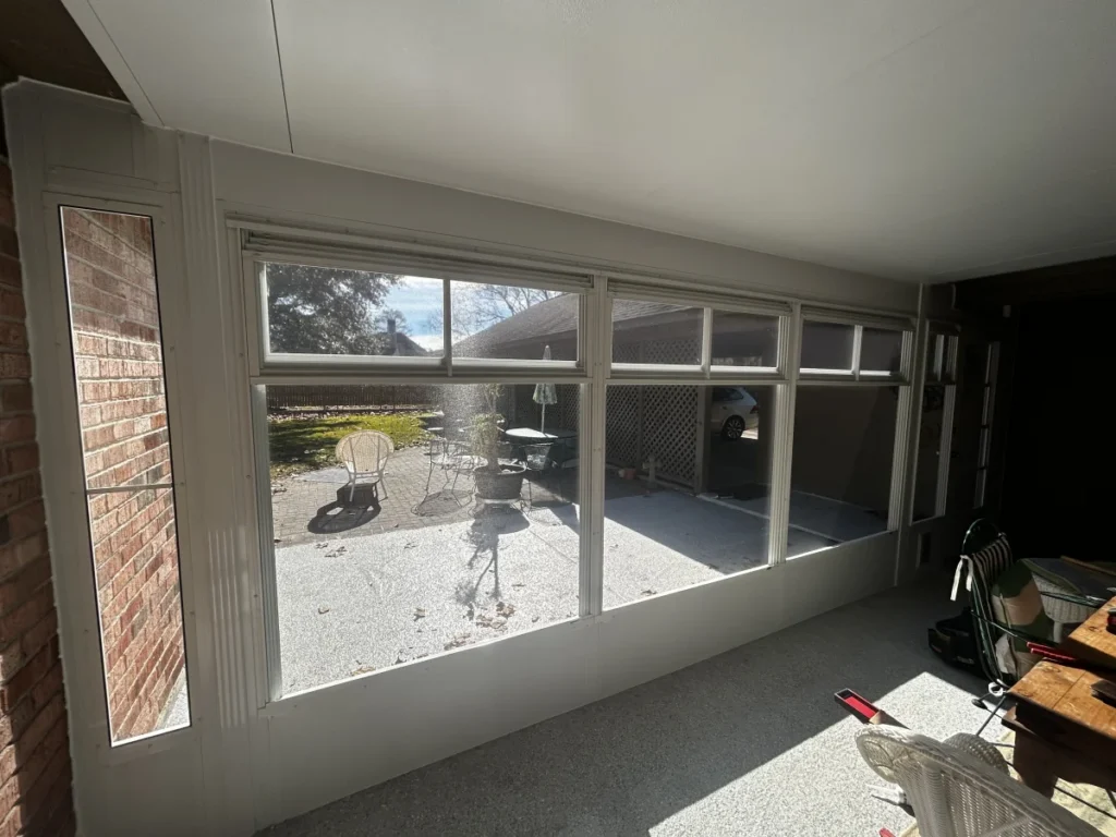 tiger town construction eze breeze room interior vinyl panel windows patio view