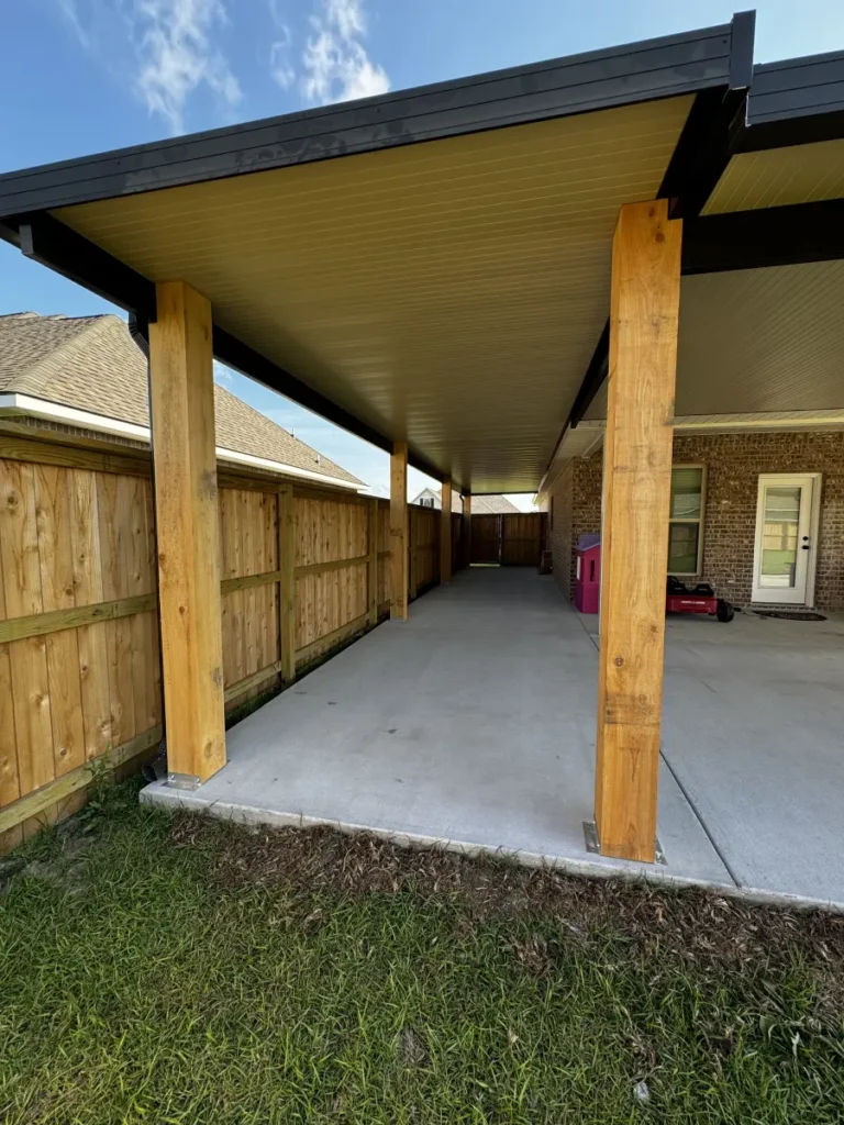 tiger town construction non insulated patio cover cedar beam framing construction