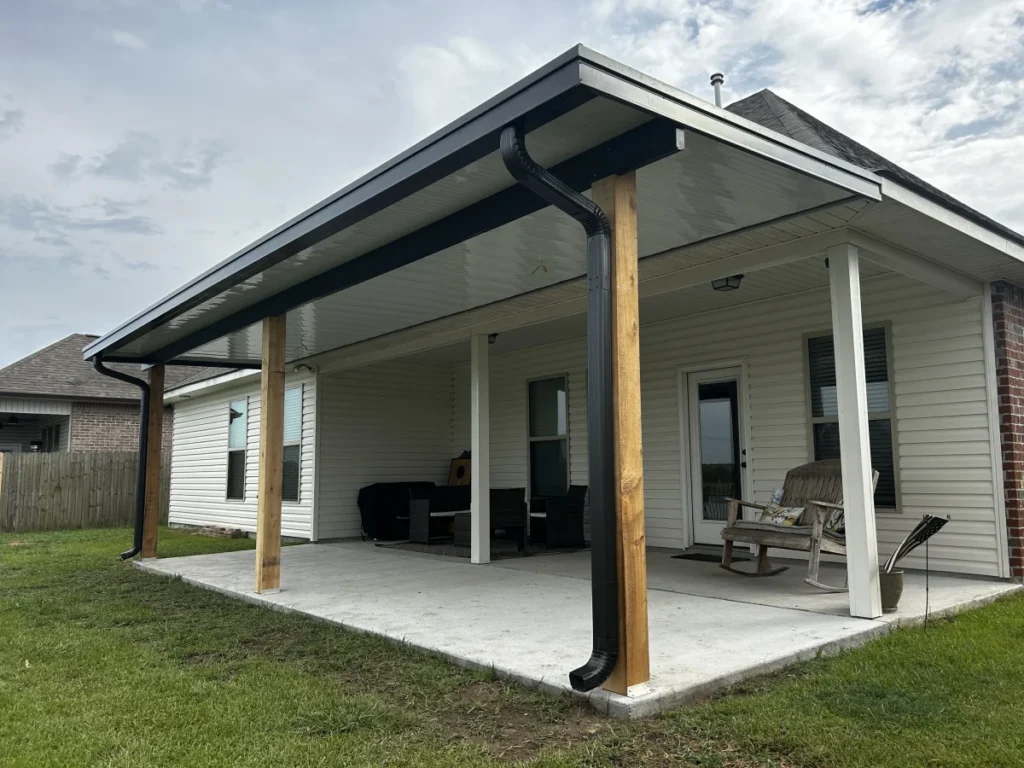 tiger town construction non insulated patio cover cedar column white home french door